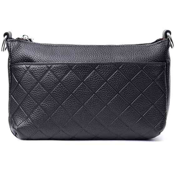 Элегантная сумка для женщин на три отделения из натуральной кожи Vintage 22805 Черный Киев