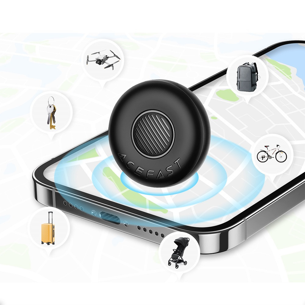 Трекер ACEFAST S1 button type positioning device single Black Одесса - изображение 7