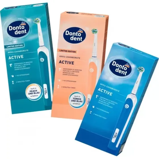 Аккумуляторная зубная щетка Active DONTODENT, 1 шт (Германия) DONTODENT Akku-Zahnbürste Active, 1 St Львов