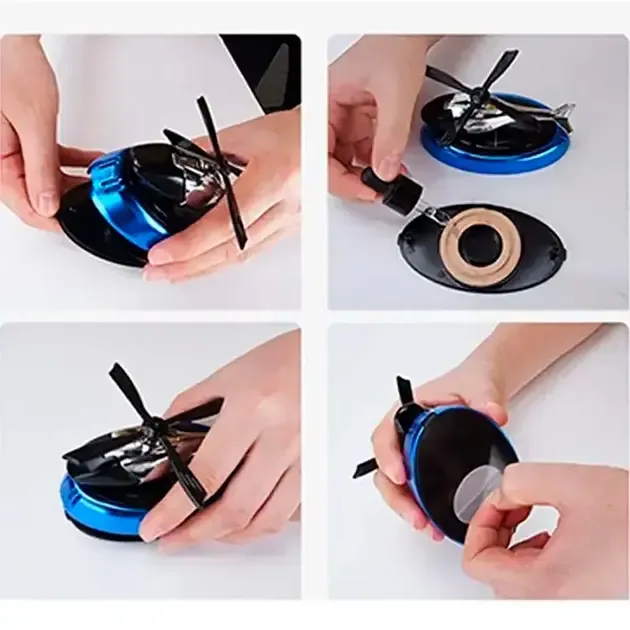 Автомобильный ароматизатор вертолет с раздуванием на солнечной панели + многократная пропитка духов Коломыя - изображение 5