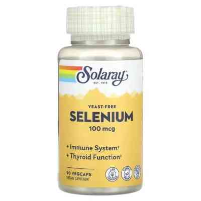 Мінерали Solaray Селен бездрожжевий, 100 мкг, Yeast-Free Selenium, 90 вегетаріанські (SOR-04676) Вінниця