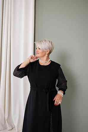 Женское стильное праздничное платье шифон+креп дайвинг 52/54 Одесса