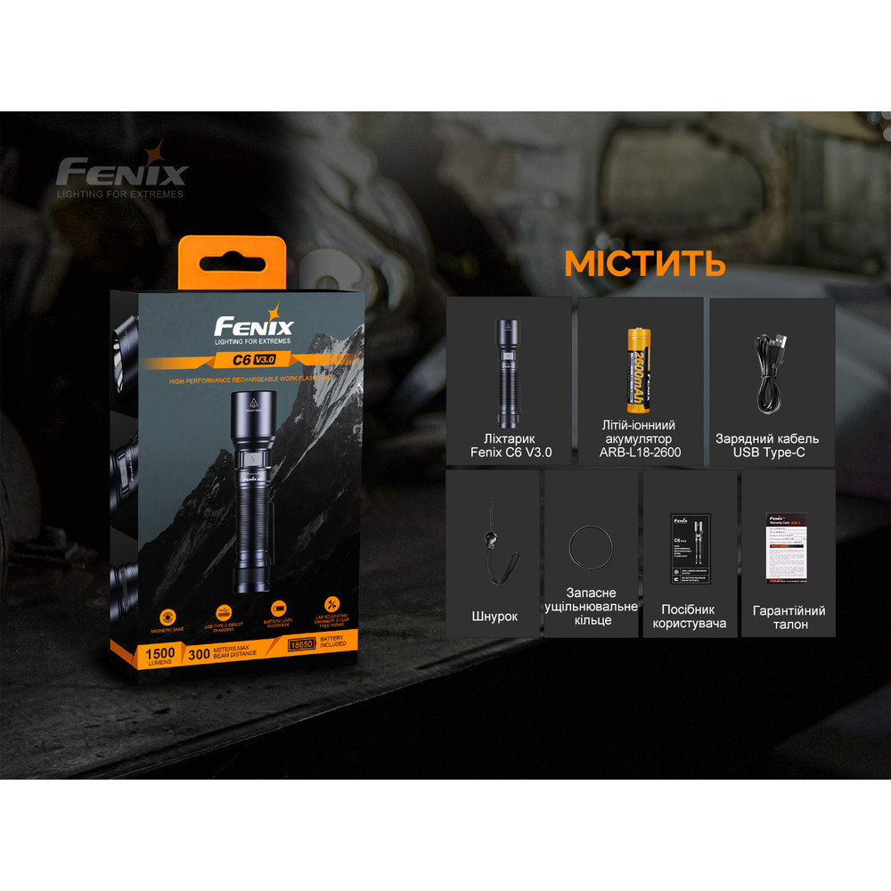 Фонарь ручной Fenix C6 V3.0 лимитированная серия (Голубой) Винница - изображение 10