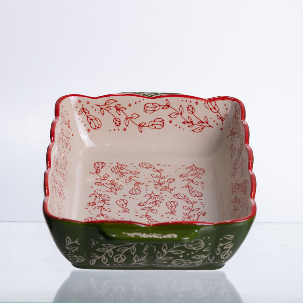 Форма для випікання Vintage 28×17×5 (см) прямокутна форма для випікання в духовці з ручками Зеленая HM05-10 Коломия - фото 9