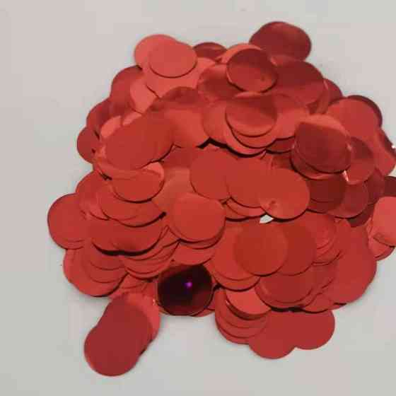 Конфетти круглые из фольги 10 г 25 мм красный Киев