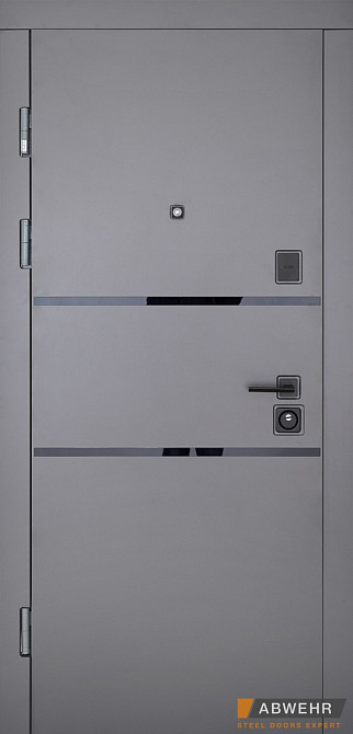 Двері вхідні, квартировані ABWEHR. Модель 443 LIMANA Колір Кварцит/Білий супермат 960 Київ - фото 1