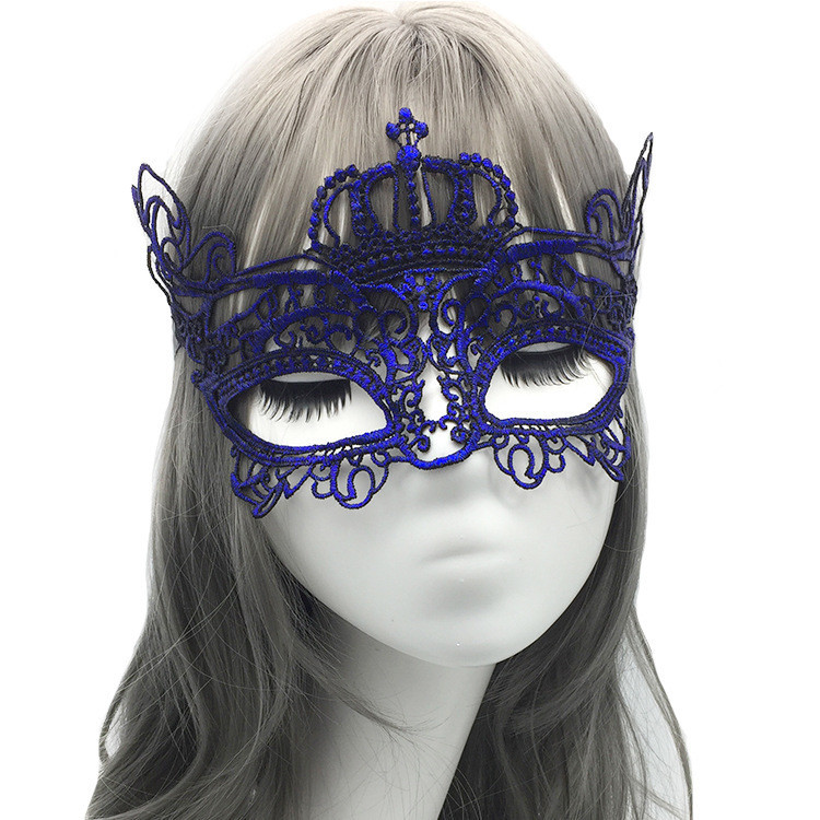 Венеціанська маскарадна маска для обличчя one size синій Київ - фото 3
