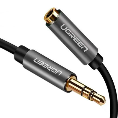 Кабель мультимедийный 3.5mm M to 3.5mm F 1.5m AV118 gray Ugreen (10593) Винница - изображение 8