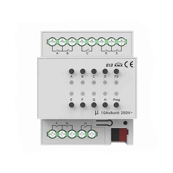 Модуль перемикачів на 8 каналів, 10A, KNX Akubela KXAC-B1R8A10 (00-00002686) Киев