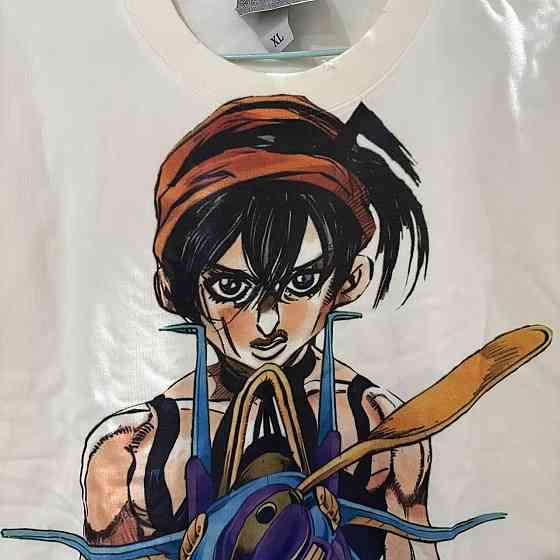 Футболка для мальчика с принтом аниме Аниме Джоджонаранкиа Гхирга Аеросмитх оверсайз (рост от 165 до 180 ) Черний Днепр