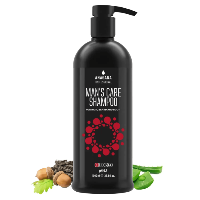 Шампунь Чоловічий догляд для волосся, бороди та тіла MAN'S CARE SHAMPOO for hair, beard and body ANAGANA 1000 мл Винница - изображение 2