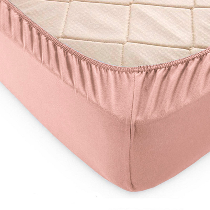 Простынь на резинке трикотажная GM TEXTILE 180х200х25см 120г/м2 (Светло-коричневый) Сумы - изображение 2