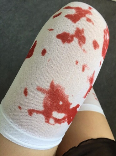 Одяг для Хеллоуїна панчохи one size біло-червоний Київ - фото 4