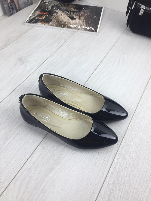 Kentro Балетки жіночі KENTO 1610 чорні (весна-осінь, шкіра лакована) (3440) Коломия - фото 3