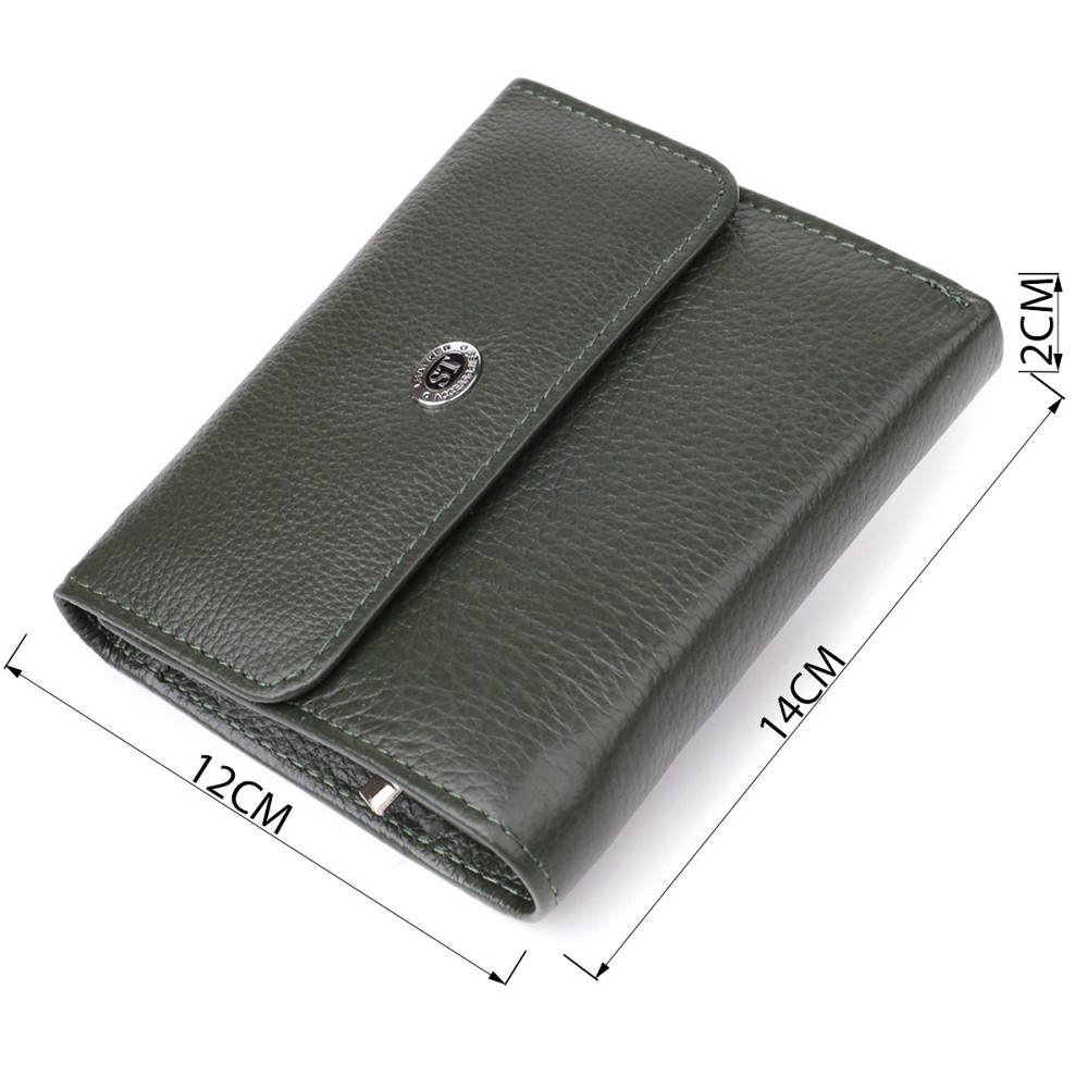 Женский кошелек среднего размера из натуральной кожи ST Leather 23074 Зеленый Киев - изображение 9