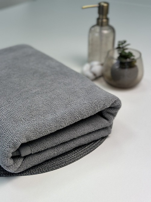 Полотенце однотонное Ideal Textile 50х90 см 400 г/м2 (56860914) сірий Черновцы - изображение 6