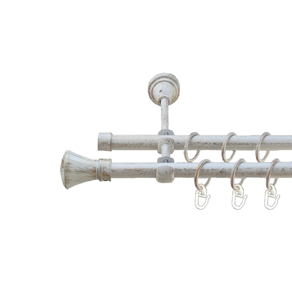 Карниз Orvit Люксор металевий дворядний відкритий Біле Золото 16\16 мм 240 см (5484084) Львів - фото 1