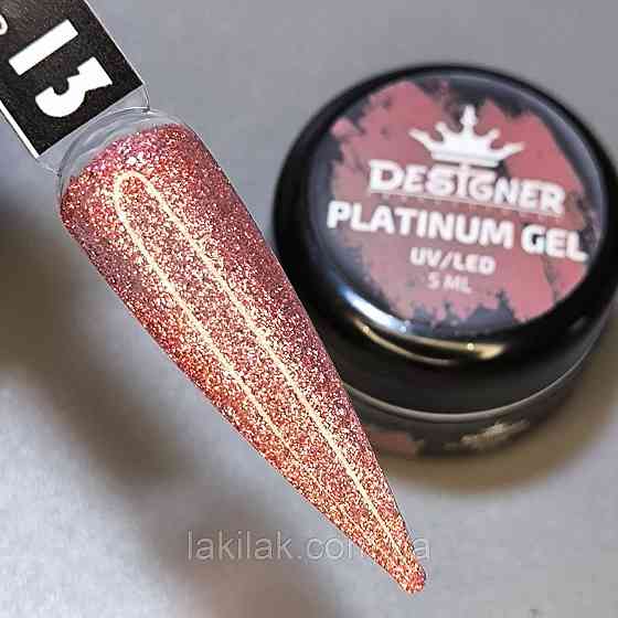 Гель-фарба P13 Designer Platinum Gel з блистками 5мл Херсон