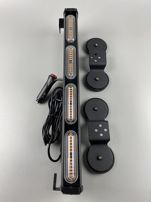 Двосторонній Стробоскоп LED на машину 4 секції 12/24 V 96 led діодів кріплення подвійний магніт світлова балка Мукачево - фото 10