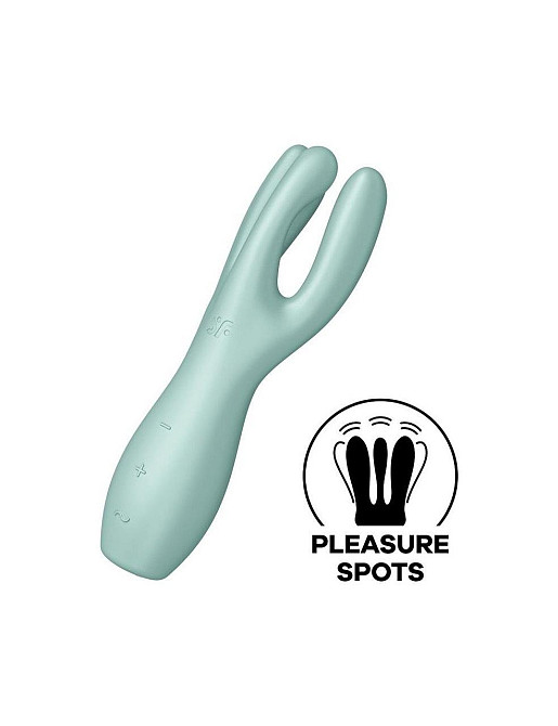 Кліторальний вібратор Satisfyer Threesome 3 Mint з трьома пальчиками Sex Aura Київ - фото 1