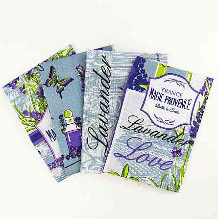 Кухонний рушник рогожка з петелькою та принтом lavender love 35х61см 180г/м2 (Лавандовий) Суми