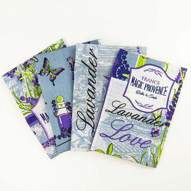 Кухонний рушник рогожка з петелькою та принтом lavender love 35х61см 180г/м2 (Лавандовий) Суми - фото 3