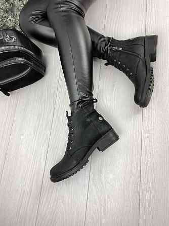 Черевики жіночі D and V 2025 чорні (зима, шкіра-сатин натуральна) (2980) 37 Коломыя