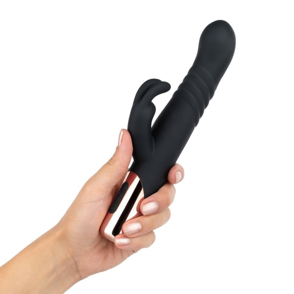 Вібратор-кролик Rosy Gold - Rabbit Vibrator with thrusting function - Black Sex Aura Київ - фото 5