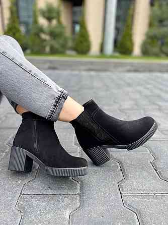 Черевики жіночі VESNA чорні замша натуральна висота 12см каблук 7см (5029) Коломия