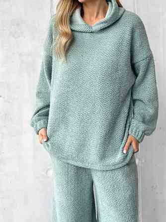 Женский теплый уютный костюм двойка из альпаки Мятный, 46/48 Одесса