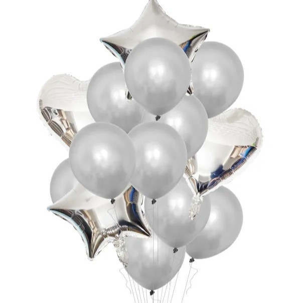 Фонтан из шаров серебро 14шт Киев - изображение 1
