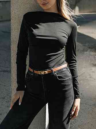 Женский базовый боди с драпировкой микро дайвинг Черный, 46/48 Одесса