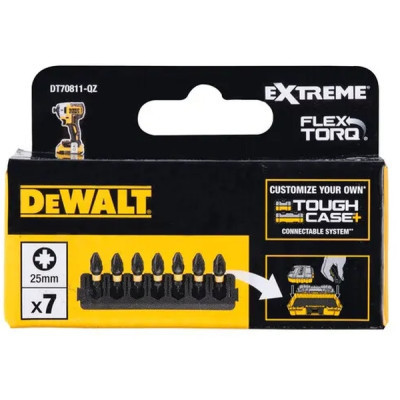 Набор бит DeWALT в касете для Tough Case, FlexTorq, L = 25 мм, Pz2, 7 шт (DT70811) Винница - изображение 2