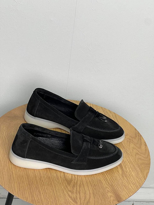 Arcoboletto Лофери жіночі Arcoboletto чорні замша натуральна 34-40 (5366) Коломия - фото 1