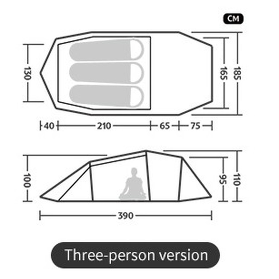 Намет тримісний Naturehike Opalus, UL, CNK2450WS036, темно-зелений Рівне - фото 10