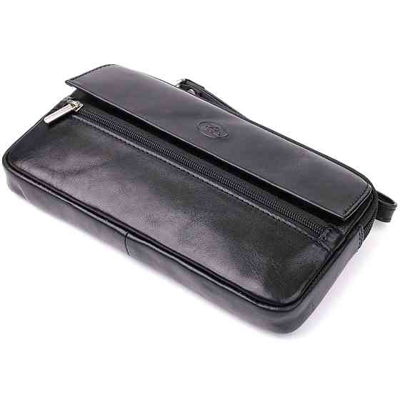 Місткий чоловічий клатч з гладкої натуральної шкіри Tony Perotti 20858_1 (9405 nero) Чорний Київ