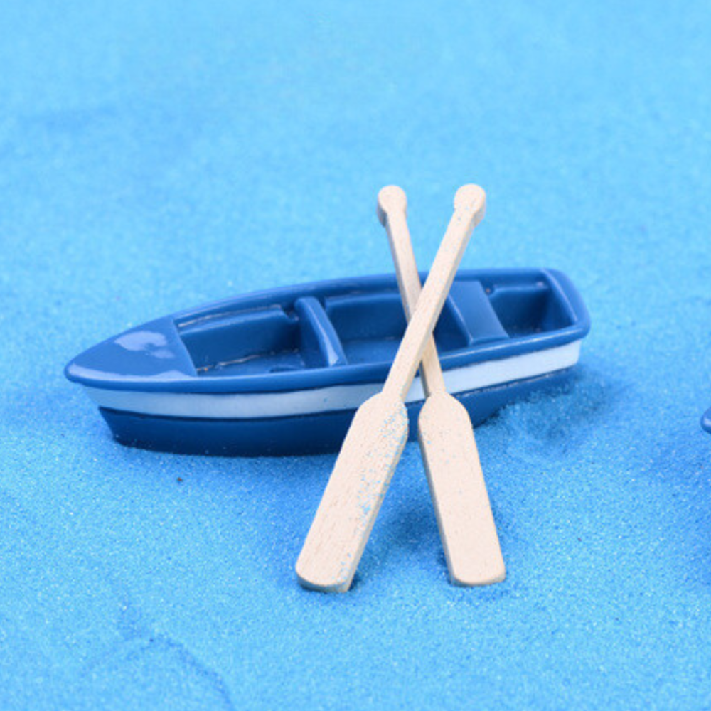 Мініатюрний човен з веслами для мікроландшафту, флораріуму, макета, мініатюри та творчості Одеса - фото 4