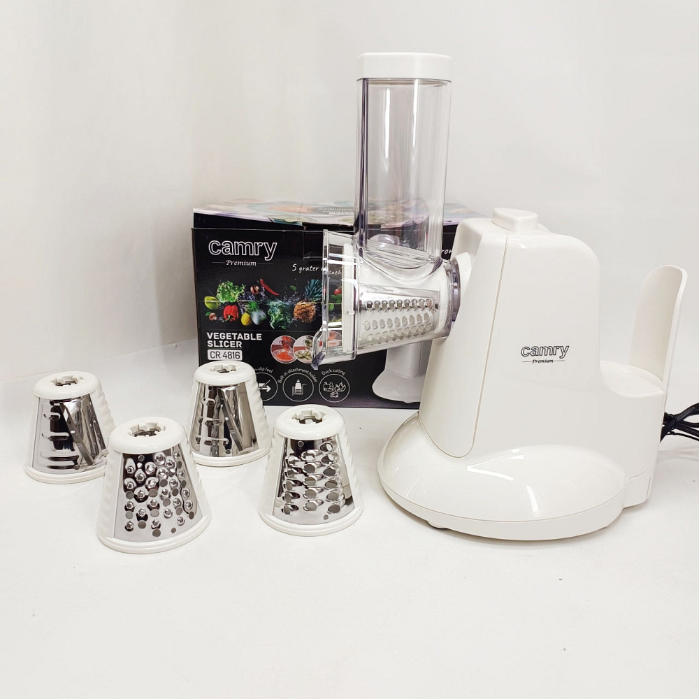 Електрична овочерізка Camry CR 4816 150Вт з 5 змінними насадками для швидкого овочів XZ-89 Львів - фото 12