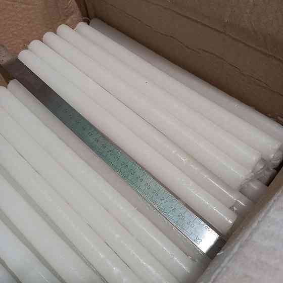 Свеча хозяйственная белая парафиновая 30×2 см — классическая длинная свеча для дома и дачи Харьков