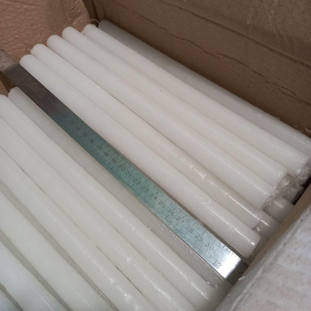 Свеча хозяйственная белая парафиновая 30×2 см — классическая длинная свеча для дома и дачи Харьков - изображение 3