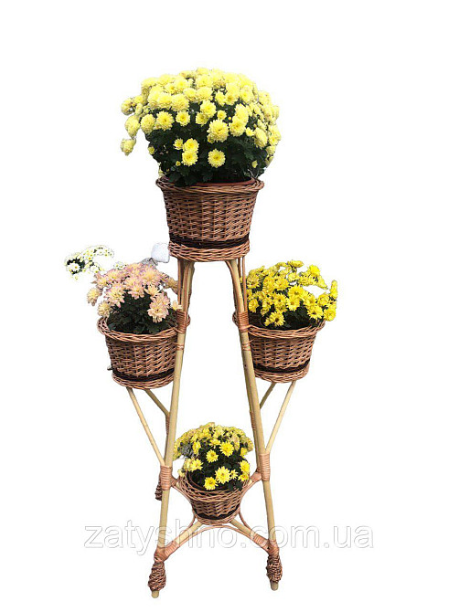 Підставка плетена з лози для квітів 4 шт Київ - фото 2