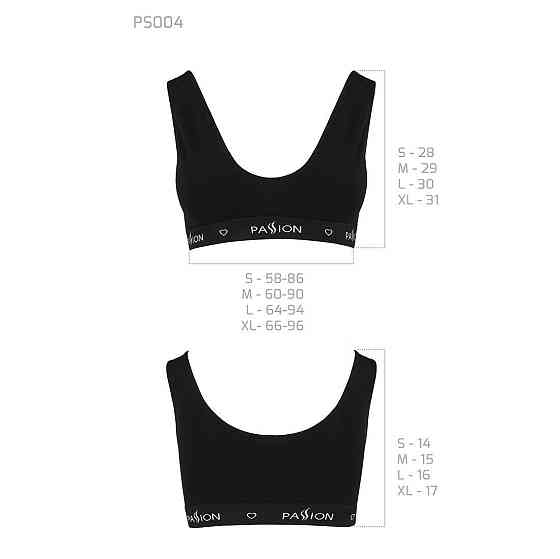 Спортивний топ з широкою гумкою Passion PS004 TOP L, black Sex Aura Київ