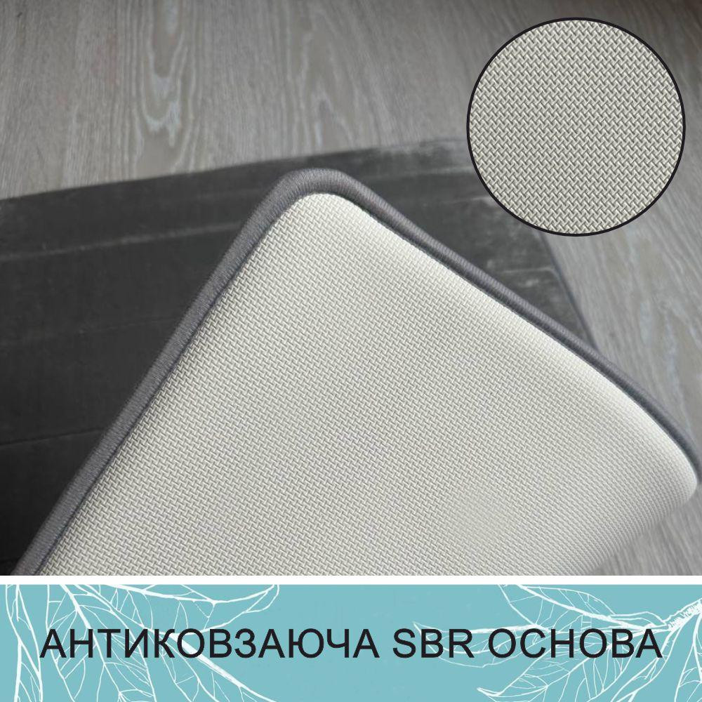 Набор 3 коврика для ванной Aquarius с эффектом памяти 50х80 см, 40х60 см, U-образный 50х50 см Темно-Бежевый в полоску Буча - изображение 14