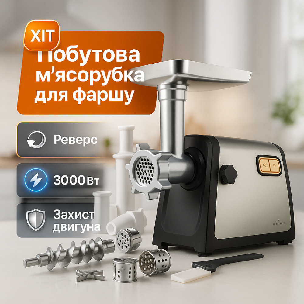 Кухонная универсальная мясорубка, Мясорубка крупная для наполнения колбас LD-38 Львов - изображение 2