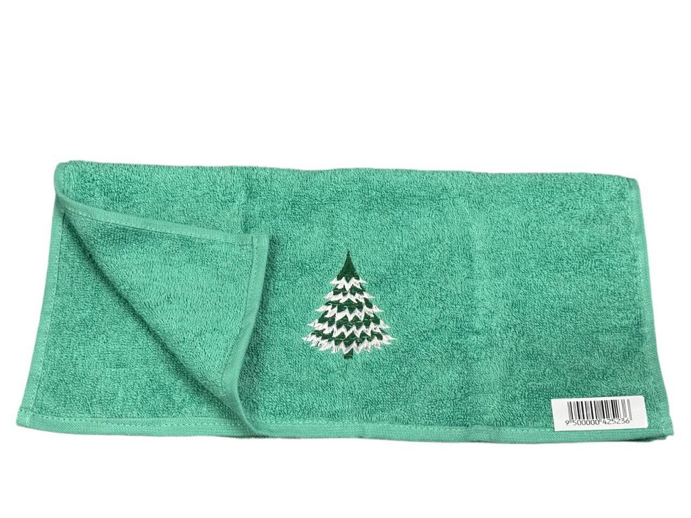 Рушник махровий новорічний з вишивкою 40×70, 100% бавовна Київ - фото 2