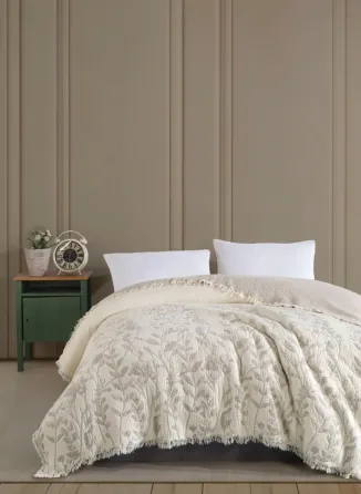 Муслиновое покрывало Botanic 230х250 см Бежевое Коломия