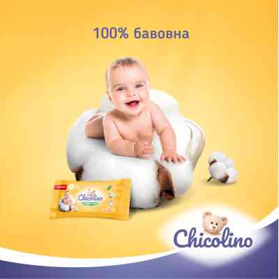Детские влажные салфетки Chicolino Биоразлагаемые 50 шт (4823098413943) Винница