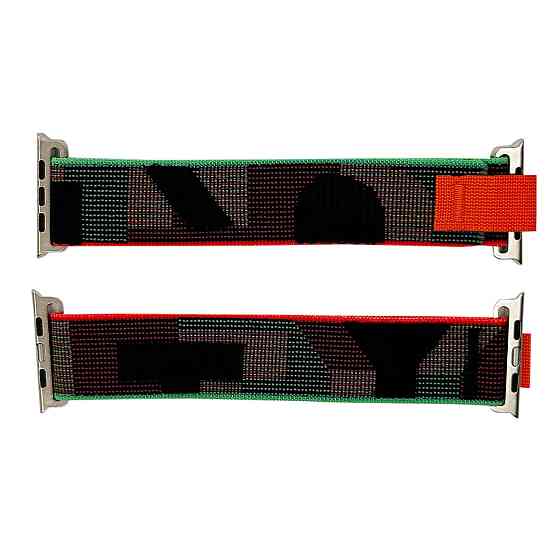 Нейлоновый ремешок 42/44/45/49 мм Black-Green-Red SBR Киев