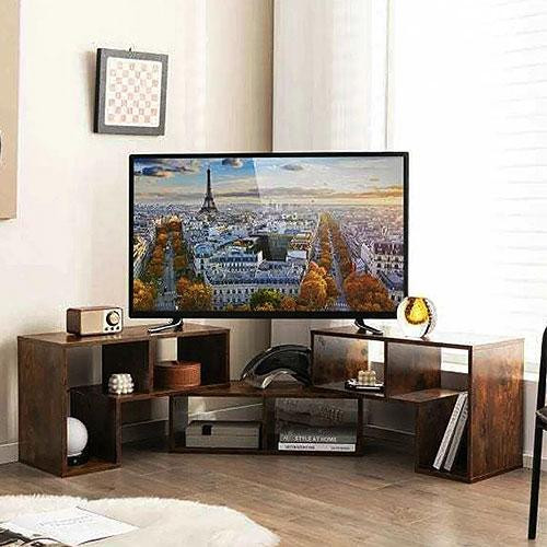 Тумба под телевизор с полками современная мебель для гостиной стиль лофт дерево металл Costway Kotek Киев - изображение 1