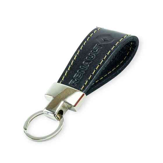 Брелок автомобіль Рено шкіряний тиснений чорний, прострочений, метал. затискач Мукачево